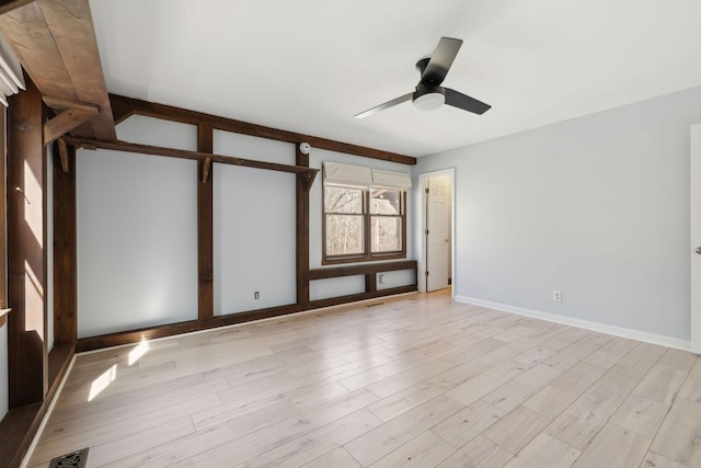 3755 Bear Hollow Rd, Joelton, TN 37080 - spare room featuring baseboards, visible vents, a ceiling fan, and wood finished floors