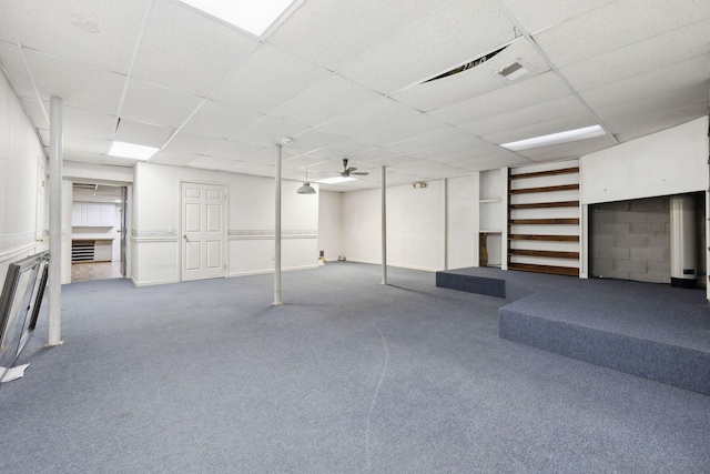 3755 Bear Hollow Rd, Joelton, TN 37080 - finished below grade area with visible vents, carpet, and a paneled ceiling