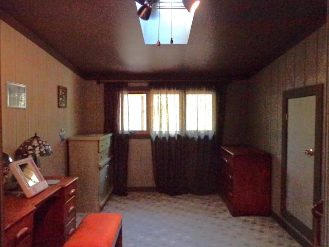 interior space with wooden walls