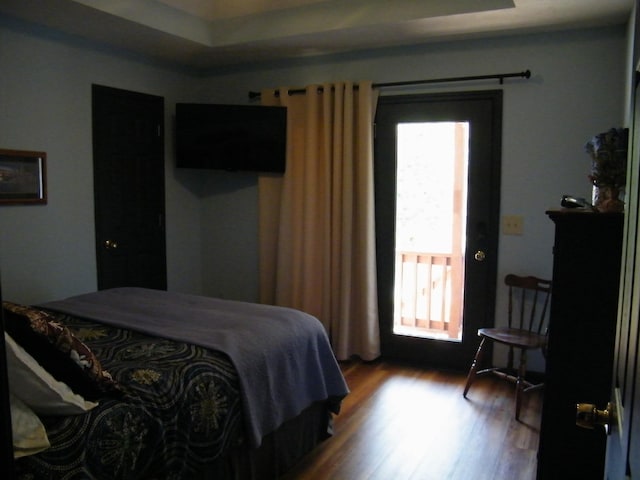 bedroom featuring dark wood finished floors