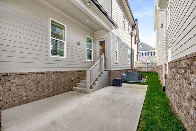 view of patio / terrace featuring fence