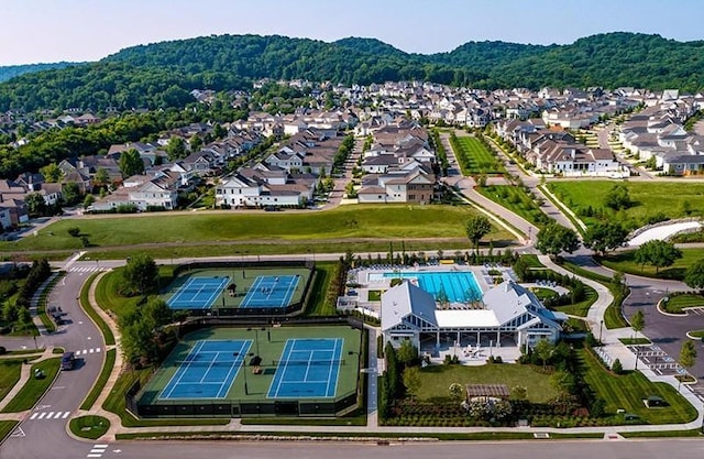 aerial view featuring a residential view