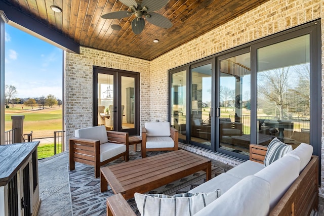 1428 Boardwalk Pl, Gallatin, TN 37066 - exterior space featuring an outdoor hangout area and ceiling fan