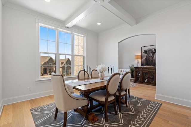 1428 Boardwalk Pl, Gallatin, TN 37066 - dining room with baseboards, wood finished floors, and beam ceiling