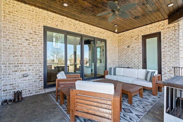 1428 Boardwalk Pl, Gallatin, TN 37066 - view of patio featuring an outdoor hangout area and ceiling fan