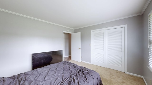 411 Whaley St, Smithville, TN 37166 - bedroom with carpet, ornamental molding, baseboards, and a closet