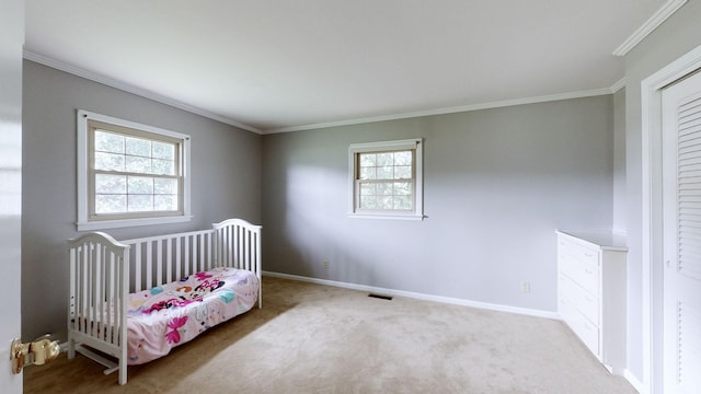 411 Whaley St, Smithville, TN 37166 - carpeted bedroom with multiple windows, ornamental molding, and baseboards