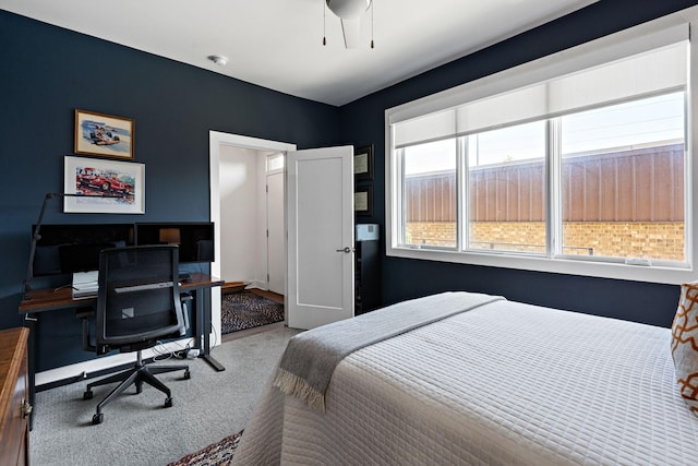 bedroom with carpet floors