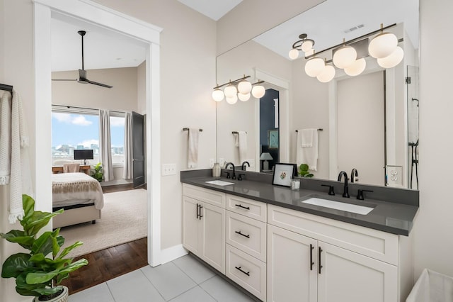 3118 Trevor St, Nashville, TN 37209 - ensuite bathroom featuring a sink, visible vents, double vanity, and ensuite bath