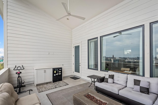 3118 Trevor St, Nashville, TN 37209 - exterior space featuring an outdoor living space with a fire pit and a ceiling fan