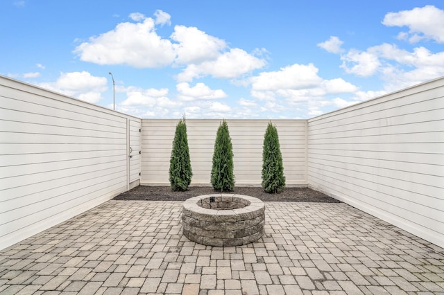 3118 Trevor St, Nashville, TN 37209 - view of patio / terrace featuring a fenced backyard and an outdoor fire pit
