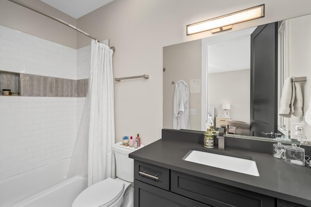 3118 Trevor St, Nashville, TN 37209 - bathroom featuring toilet, shower / tub combo, and vanity