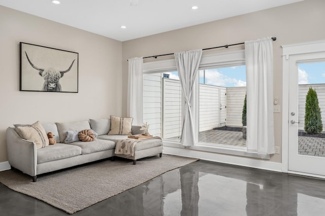 3118 Trevor St, Nashville, TN 37209 - living room featuring baseboards and recessed lighting