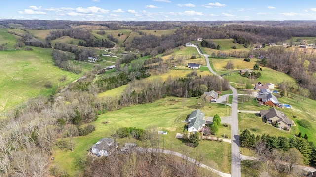 drone / aerial view featuring a rural view
