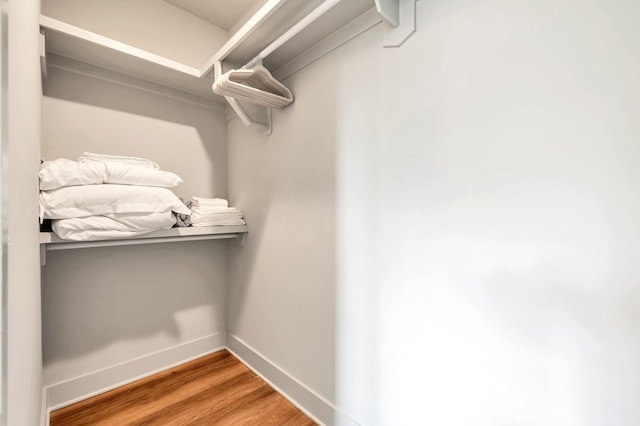 spacious closet featuring wood finished floors
