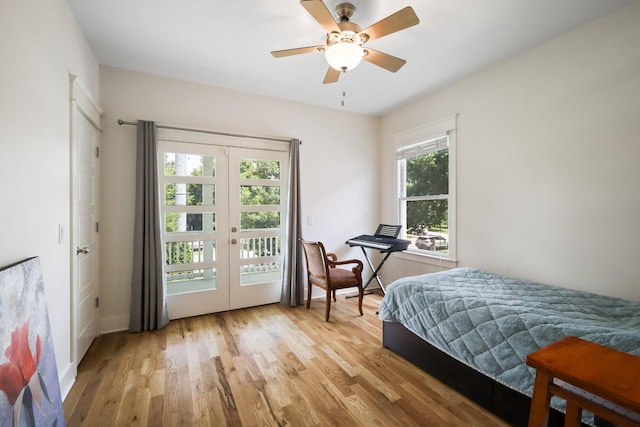 5311 Tennessee Ave Unit A, Nashville, TN 37209 - bedroom featuring wood finished floors, french doors, and a ceiling fan