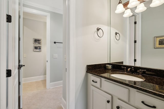 1194 Meadow Bridge Ln, Arrington, TN 37014 - bathroom featuring baseboards, tile patterned flooring, and vanity