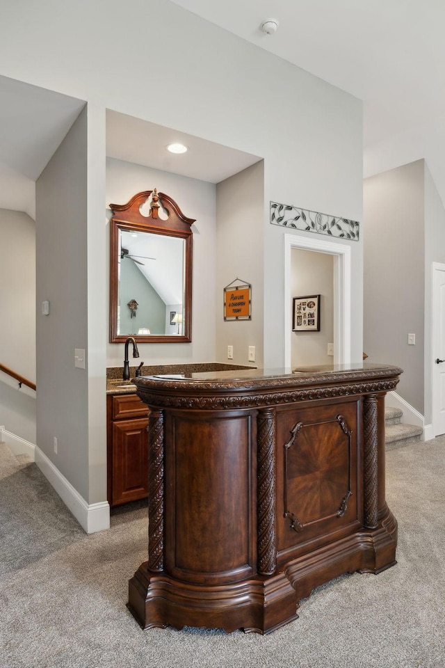 1194 Meadow Bridge Ln, Arrington, TN 37014 - bar with light colored carpet and baseboards
