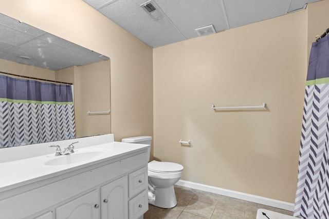 740 Acorn Dr, Clarksville, TN 37043 - bathroom featuring visible vents, toilet, tile patterned flooring, and vanity
