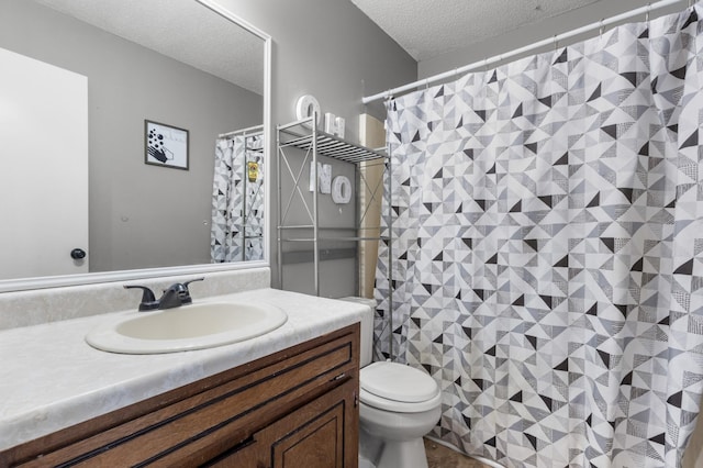 740 Acorn Dr, Clarksville, TN 37043 - full bath with toilet, vanity, curtained shower, and a textured ceiling