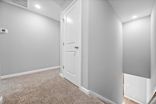 837 Cumberland Dr, Clarksville, TN 37040 - hall featuring carpet floors, recessed lighting, baseboards, and visible vents