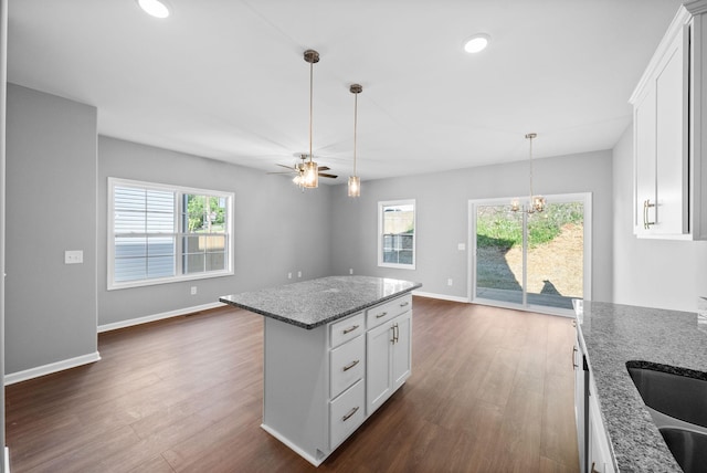 837 Cumberland Dr, Clarksville, TN 37040 - kitchen featuring recessed lighting, dark wood-style flooring, and white cabinets