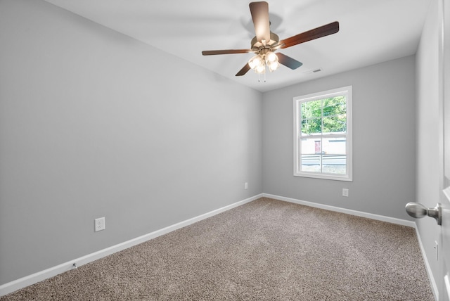 837 Cumberland Dr, Clarksville, TN 37040 - unfurnished room with carpet flooring, baseboards, visible vents, and ceiling fan