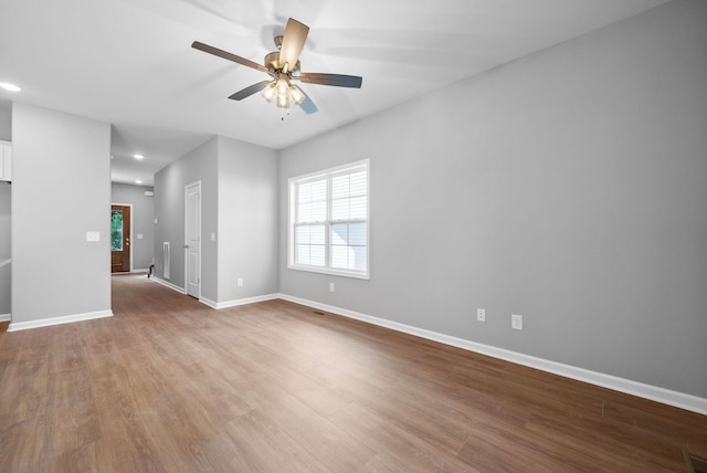 837 Cumberland Dr, Clarksville, TN 37040 - spare room with baseboards, ceiling fan, and wood finished floors