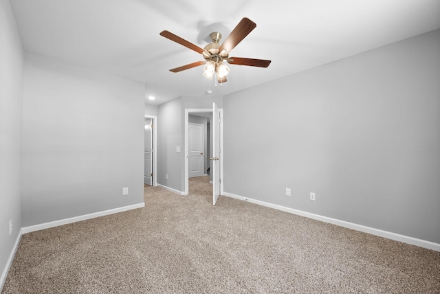 837 Cumberland Dr, Clarksville, TN 37040 - unfurnished bedroom featuring baseboards, ceiling fan, recessed lighting, and light colored carpet