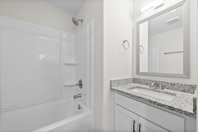 839 Cumberland Dr, Clarksville, TN 37040 - bathroom featuring vanity, visible vents, and shower / washtub combination