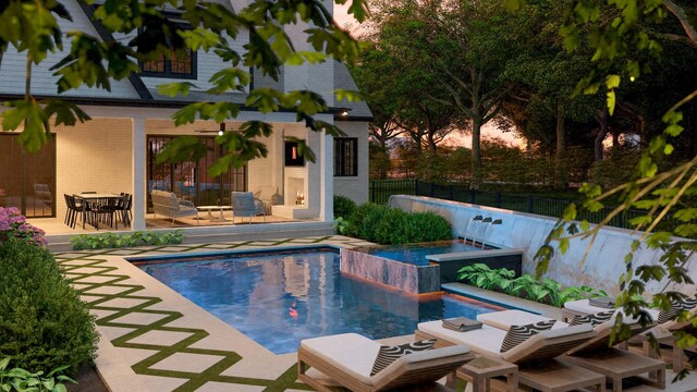 1352 Duncanwood Ct, Nashville, TN 37204 - view of pool featuring a fenced backyard, a patio, and a fenced in pool