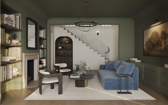 1117 Granny White Ct, Nashville, TN 37204 - living area with wood finished floors and stairway