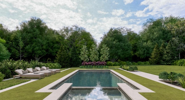 1117 Granny White Ct, Nashville, TN 37204 - view of swimming pool featuring a pool with connected hot tub and a yard