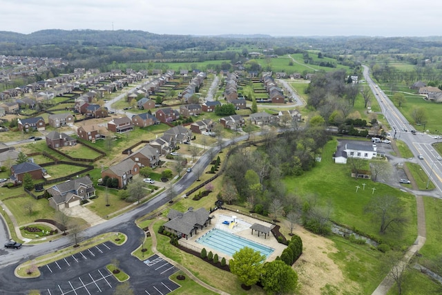 aerial view with a residential view