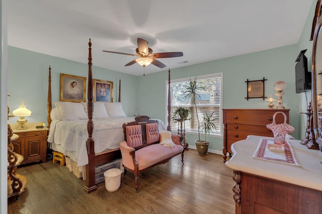 4337 Morriswood Dr, Nashville, TN 37204 - bedroom with wood finished floors, baseboards, and a ceiling fan