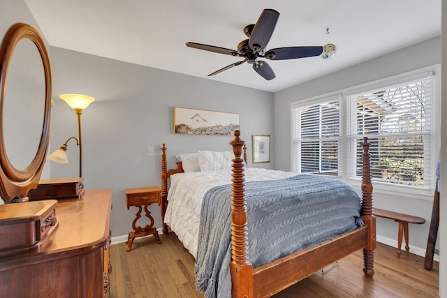 4337 Morriswood Dr, Nashville, TN 37204 - bedroom featuring baseboards, wood finished floors, and ceiling fan