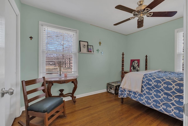 4337 Morriswood Dr, Nashville, TN 37204 - bedroom featuring wood finished floors, baseboards, and a ceiling fan