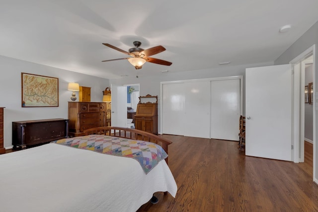 4337 Morriswood Dr, Nashville, TN 37204 - bedroom with a closet, wood finished floors, and a ceiling fan
