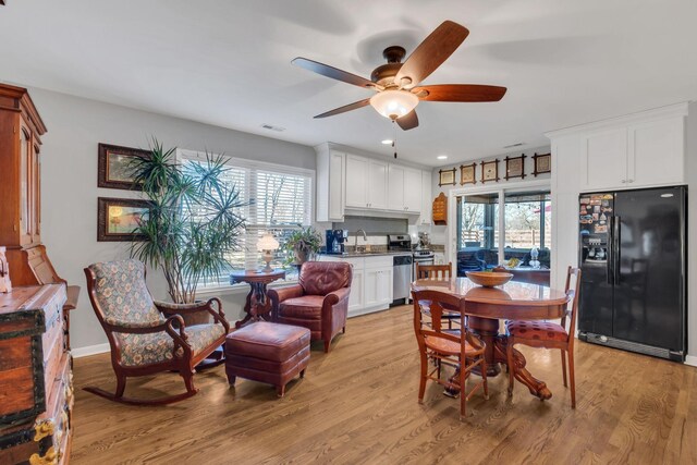 4337 Morriswood Dr, Nashville, TN 37204 - dining area with ceiling fan, light wood-type flooring, healthy amount of natural light, and recessed lighting