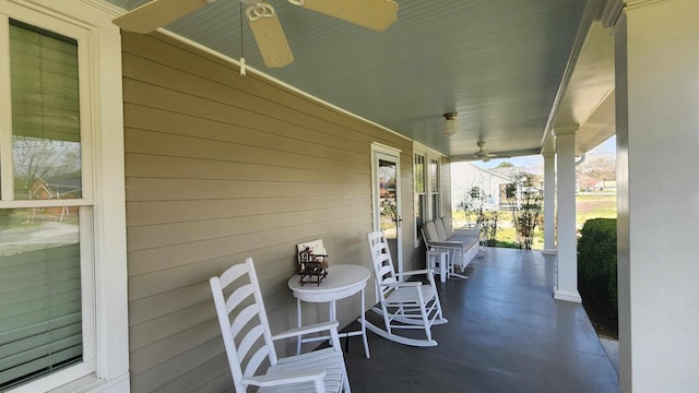 1385 Mitchell St, Celina, TN 38551 - view of patio with covered porch and ceiling fan