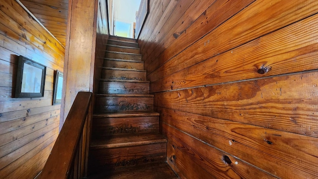 1385 Mitchell St, Celina, TN 38551 - stairs featuring wood walls