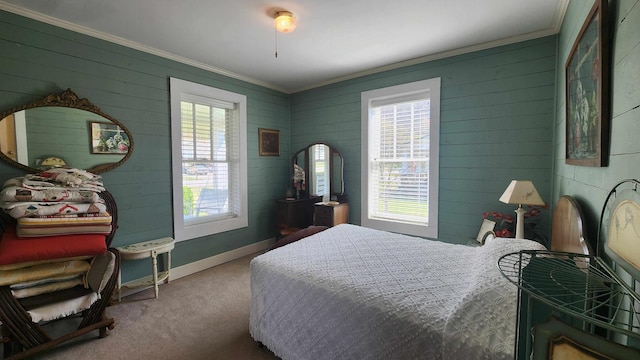 1385 Mitchell St, Celina, TN 38551 - bedroom with carpet floors, baseboards, multiple windows, and crown molding