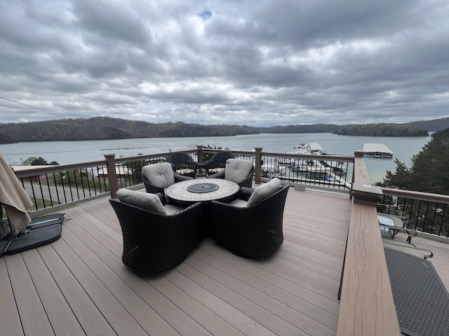 764 Cedar Hill Rd, Celina, TN 38551 - wooden deck featuring a water view