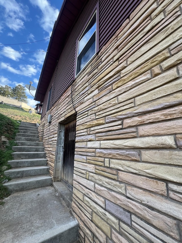 764 Cedar Hill Rd, Celina, TN 38551 - view of property exterior with stairway and stone siding