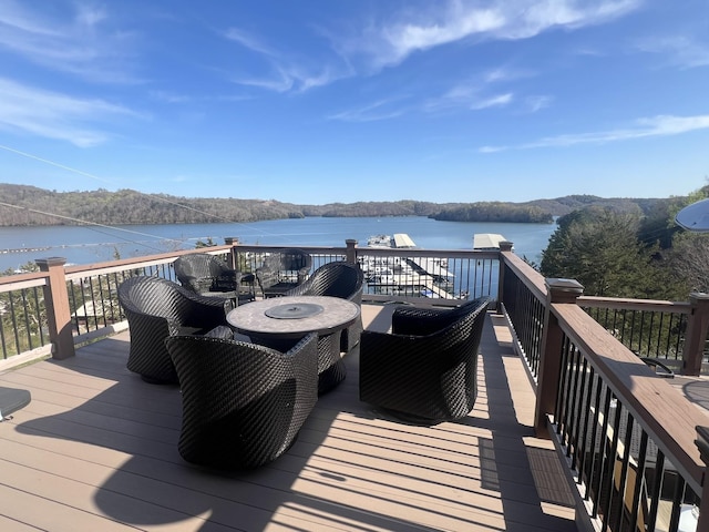 764 Cedar Hill Rd, Celina, TN 38551 - wooden deck featuring a water view