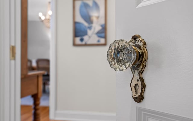 interior details with wood finished floors