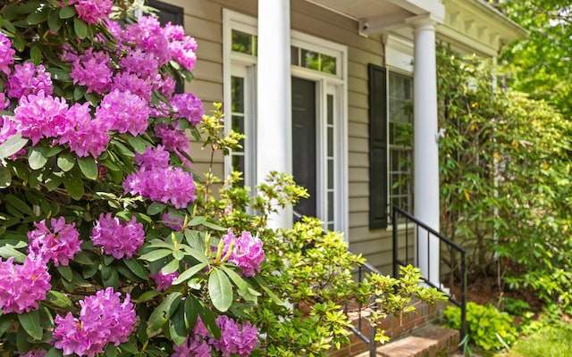 exterior details featuring decorative columns
