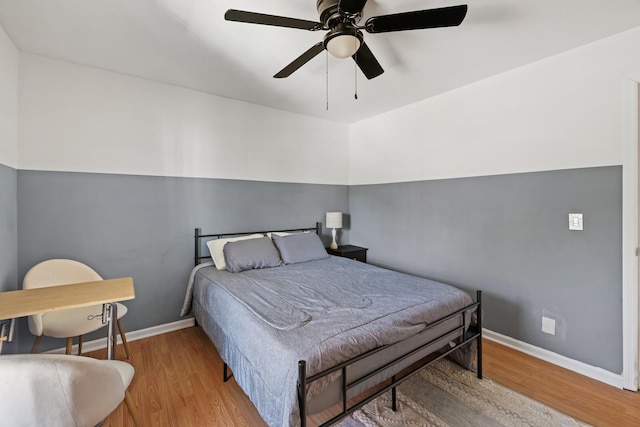 115 Northcrest Ct, Nashville, TN 37211 - bedroom featuring baseboards, wood finished floors, and ceiling fan