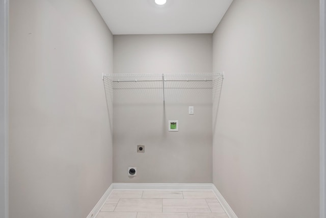 washroom featuring washer hookup, baseboards, laundry area, and electric dryer hookup