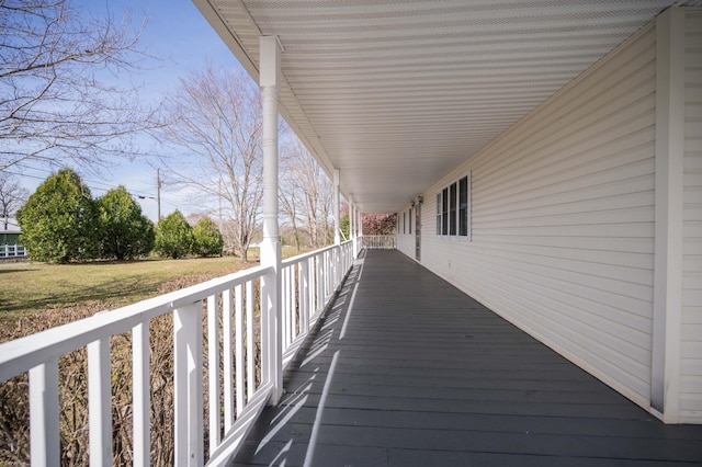 deck with a porch